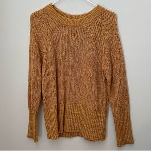 Universal Thread Golden Yellow and Cream Marled Chunky Knit Crewneck Sweater